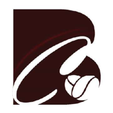 Circular logo with "Birra Coffee" at the top, "Natural Flavor" at the bottom, and an illustration of a coffee pot with coffee plant branches in the center.