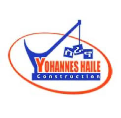 Logo of Yohannes Haile Construction featuring a stylized crane and text within an orange oval.