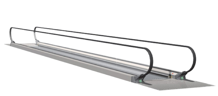 A long, narrow metal structure with curved bars on a flat base.