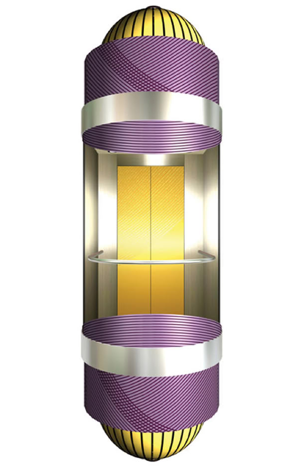 Illustration of a cylindrical object with purple and gold elements.