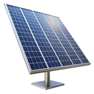 A solar panel mounted on a stand.