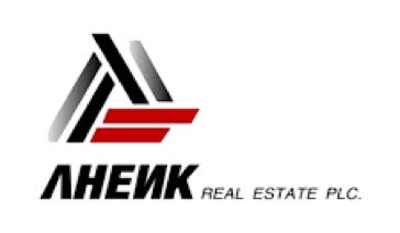 Logo of Ahenk Real Estate PLC with stylized black and red geometric design.