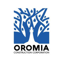 Logo of Oromia Construction Corporation featuring a stylized blue tree design.